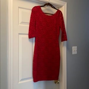 Red lace dress